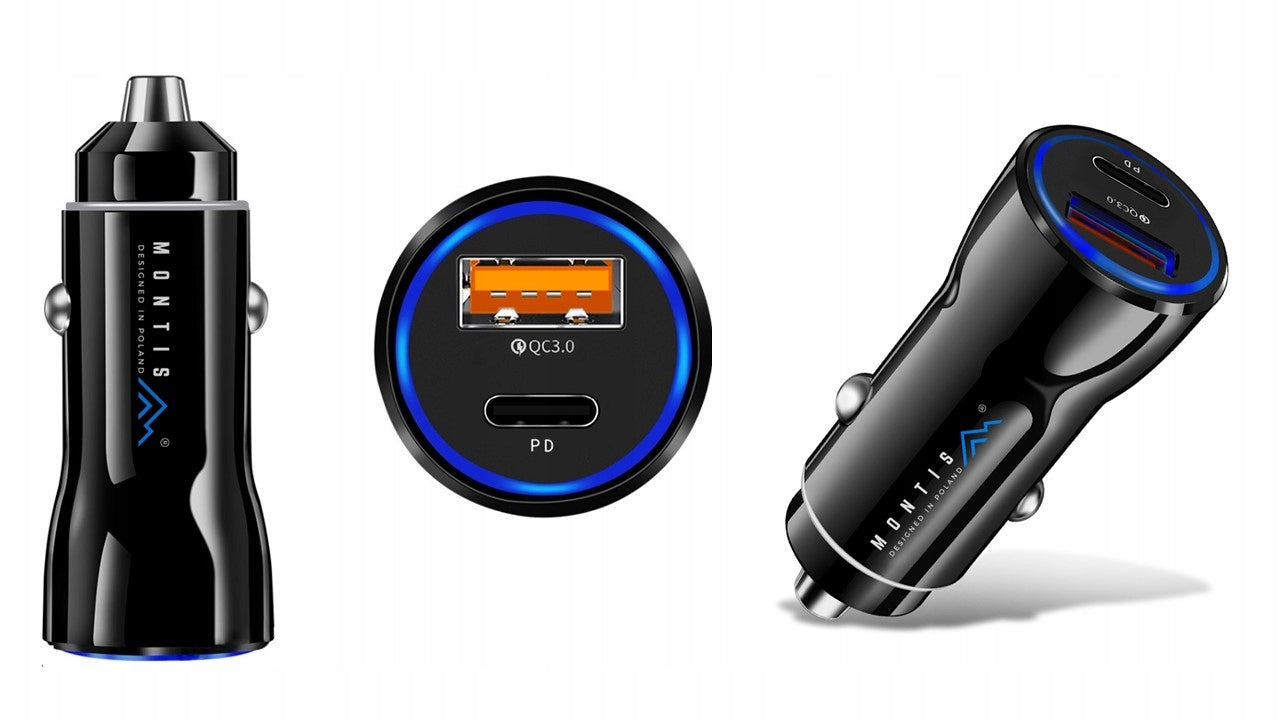 Montis car charger 2xUSB QC3.0 Type-C PD