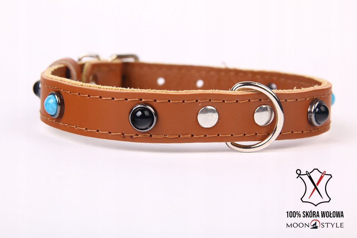 Moon Style - Leather collar - LEATHER - 25mm / 56cm Manufacturer code 0222 MOON SKÓRA