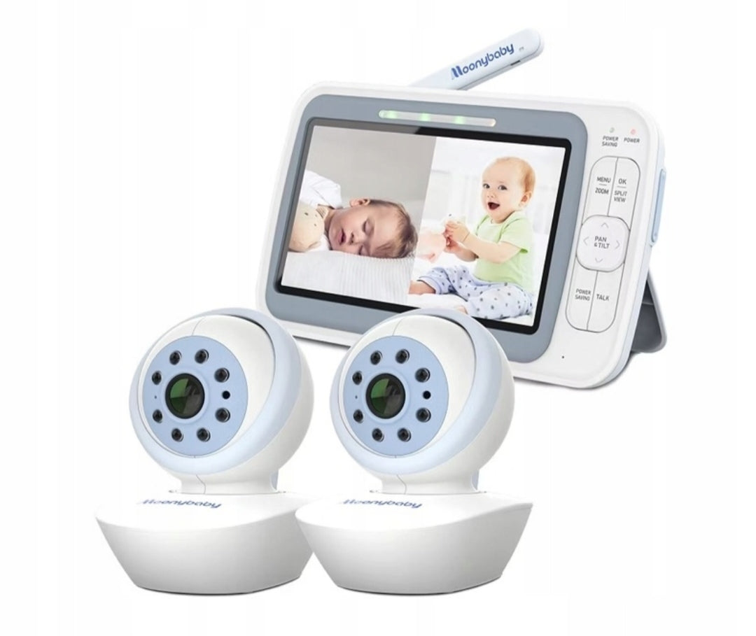 Moonybaby QuadView 60 Baby | Nanny , Monitor with 2 Rotating Cameras