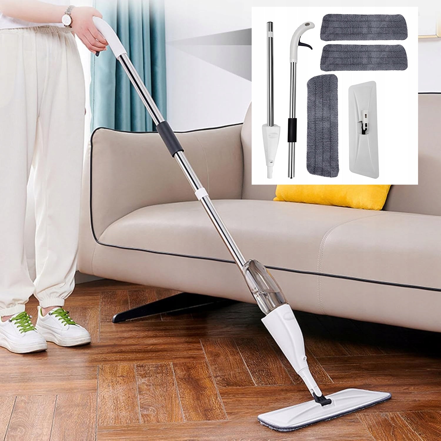 Mop 360° With Sprayer 350ml Flat Long 126cm + Cartridges Manufacturer code op Płaski 360°