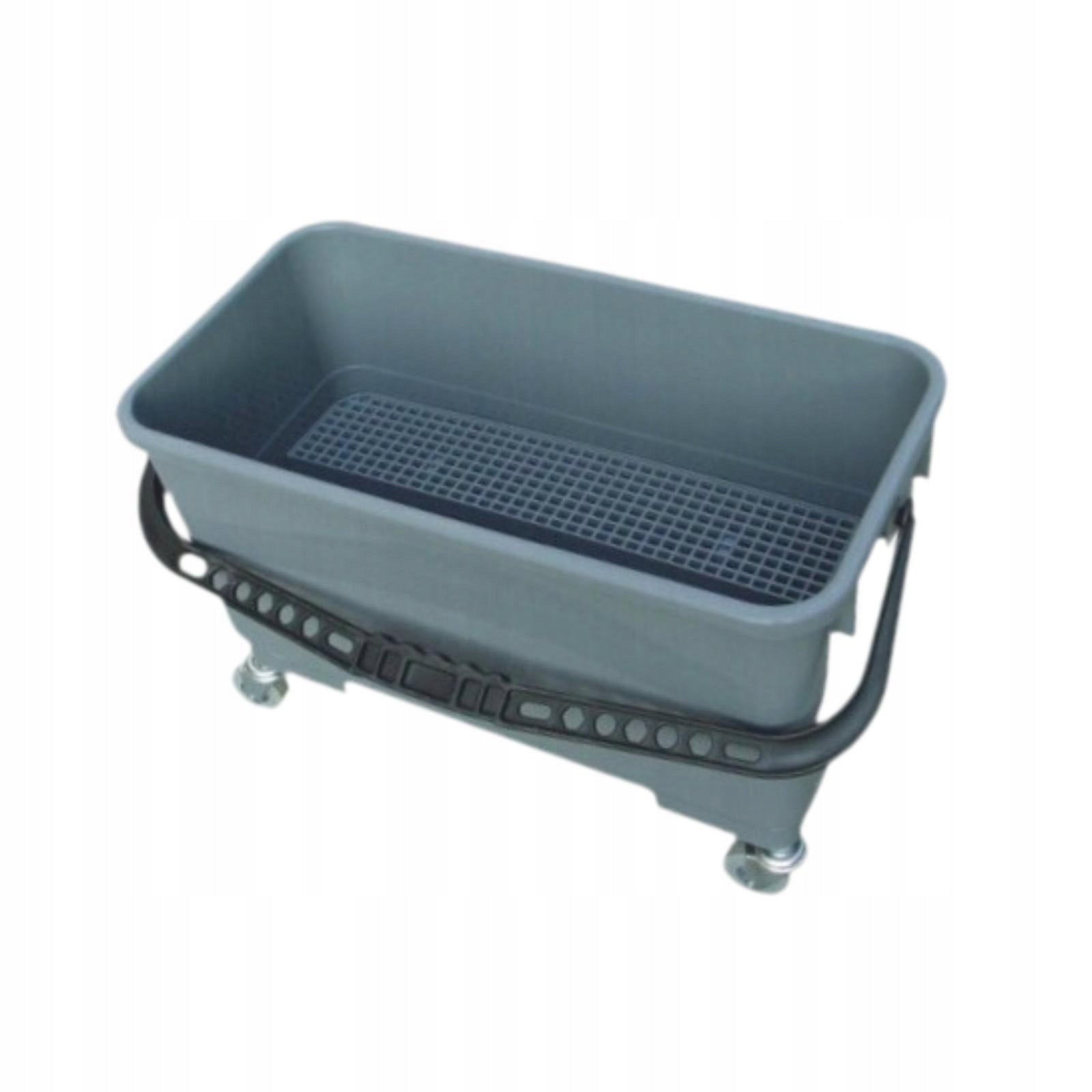 Mop Bucket with Wringer Easy to Carry Portable Pail Professional Gray