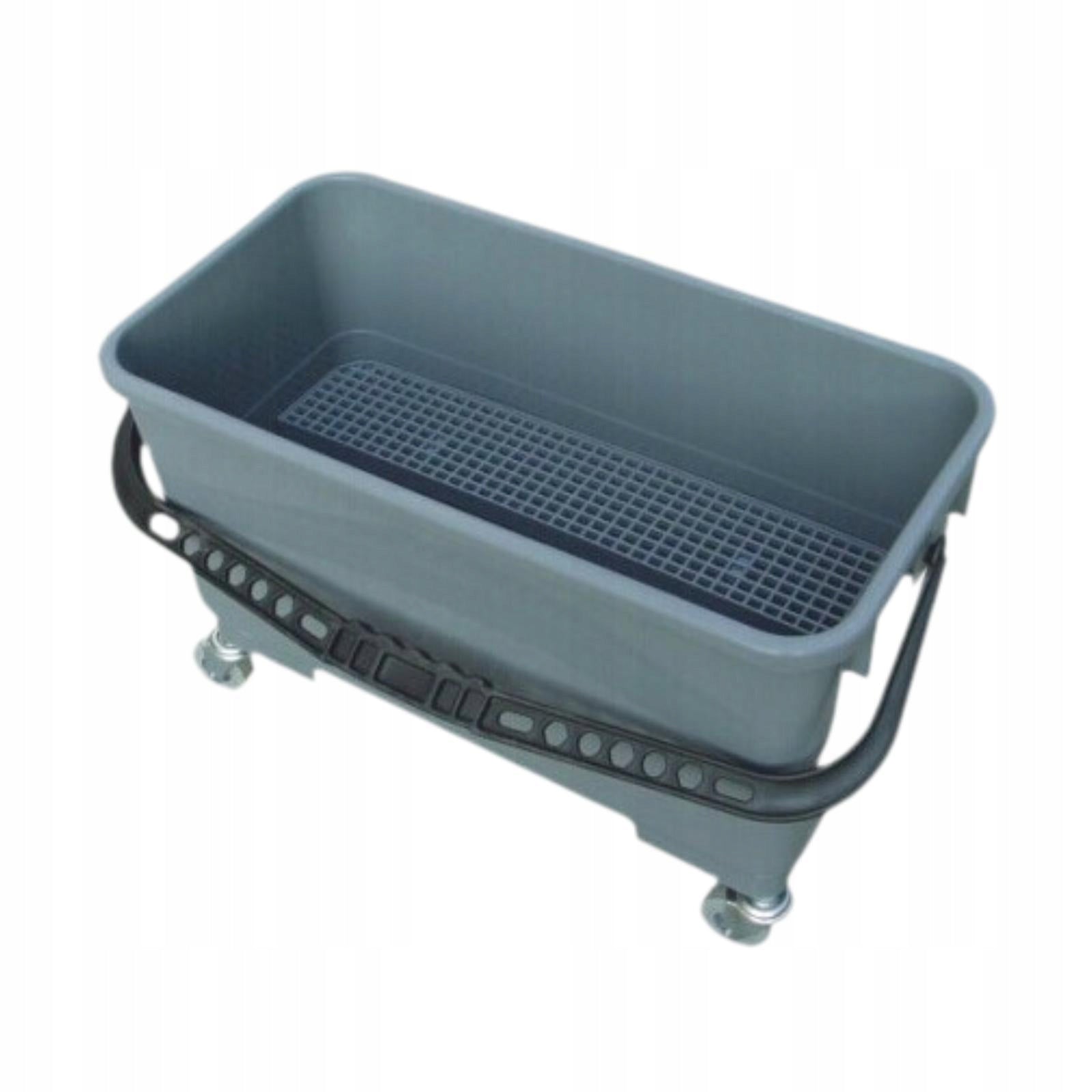 Mop Bucket with Wringer Heavy Duty Easy to Carry Rectangular Bucket Gray