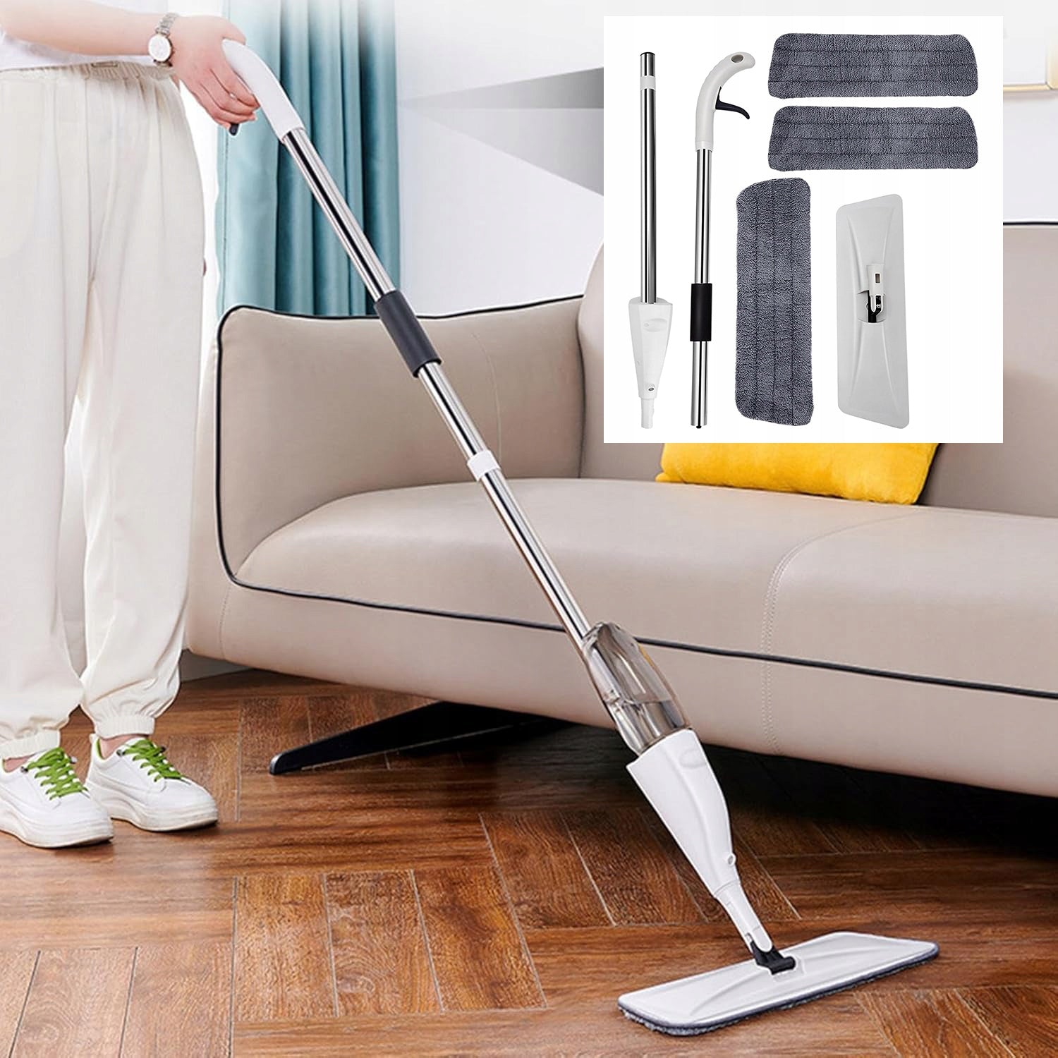 Mop Flat Multifunctional With Sprayer 126cm 350ml + Microfiber Mat Manufacturer code 3G36H66