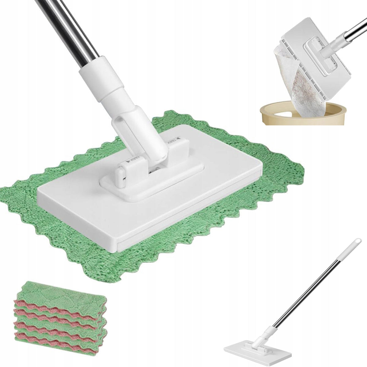 Mop Kit Starter Kit Mop 100CM + 4 Cartridges Dry Cloths FLAT