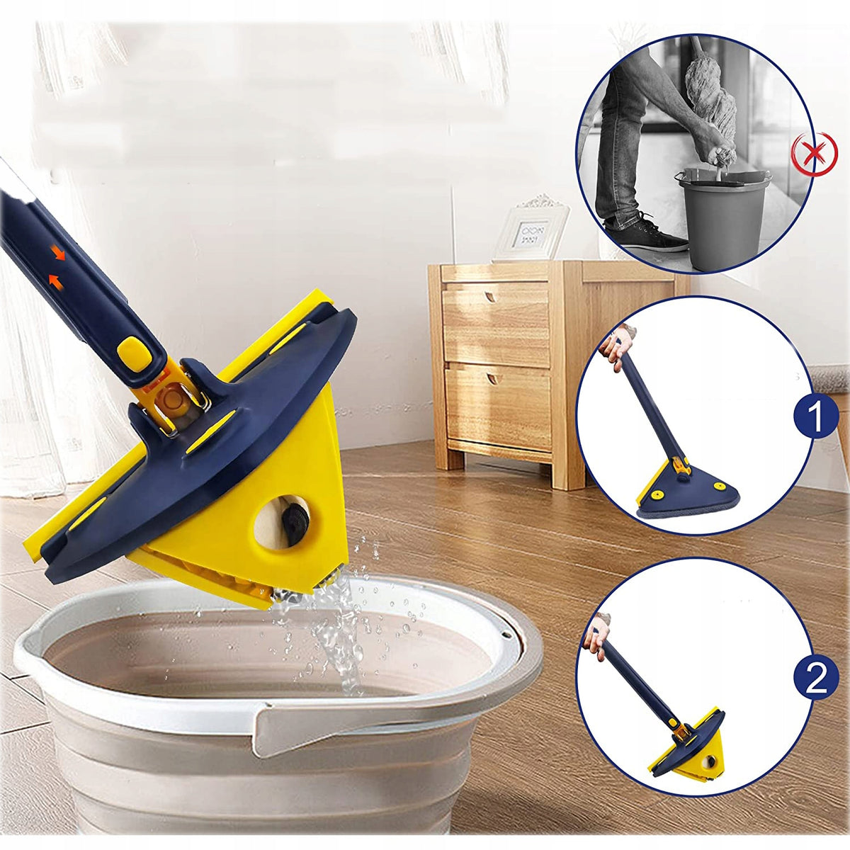 Mop Obrotowy Trojkatny Do Czyszczenia Z 80-127CM Brand Hooha