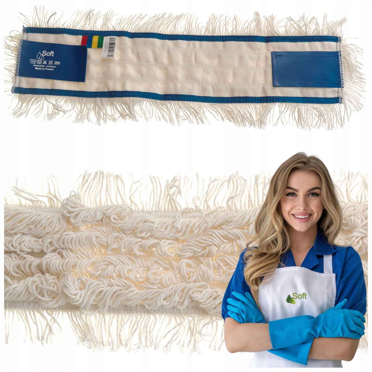 Mop Refill Flat Cotton Clipper for All Surfaces 60 cm