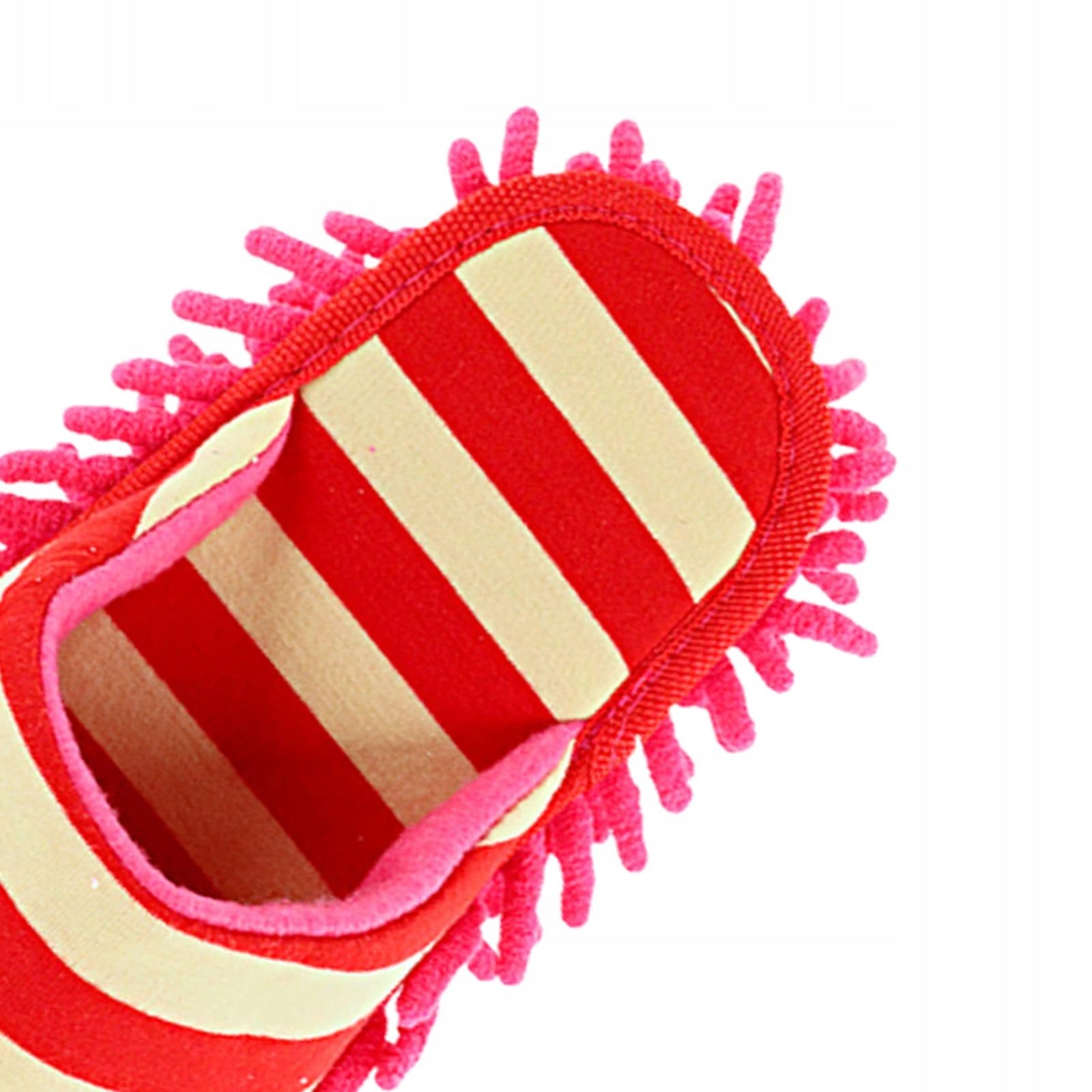 Mop Slipper Shoes Chenille Floor Cleaning Tool Dust Cleaning Slippers Red Packaging status original