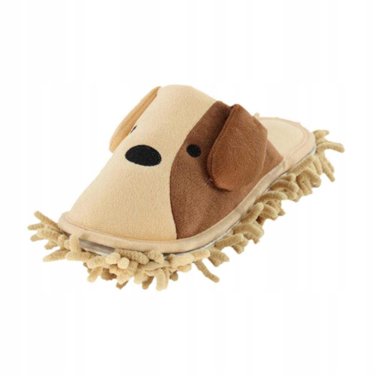 Mop Slippers Detachable Chenille Cartoon Dog for Floor Beige 38 to 41 Brand no brand