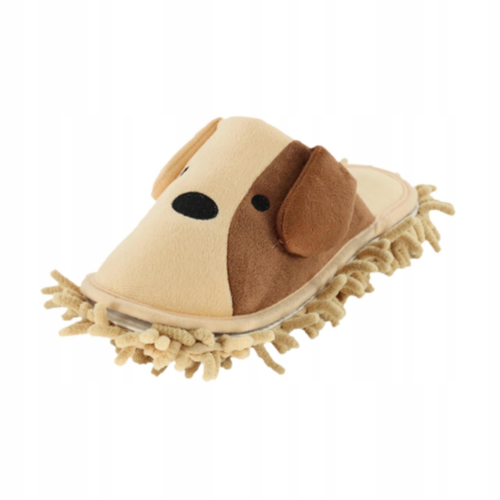 Mop Slippers Detachable Chenille Cartoon Dog for Floor Beige 38 to 41 Color transparent
