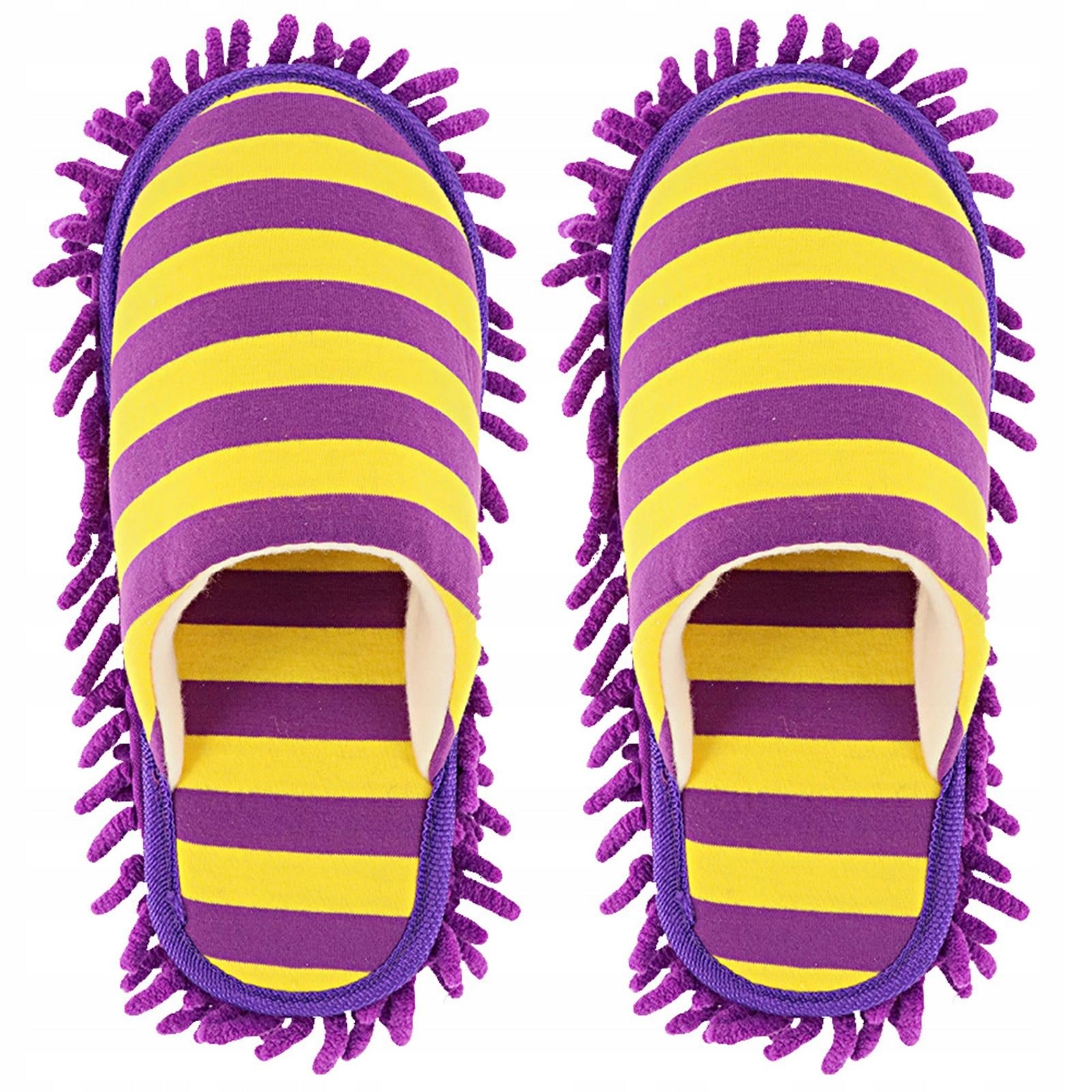 Mop Slippers Floor Cleaning Detachable Chenille Dust Cleaning Violet Packaging status original