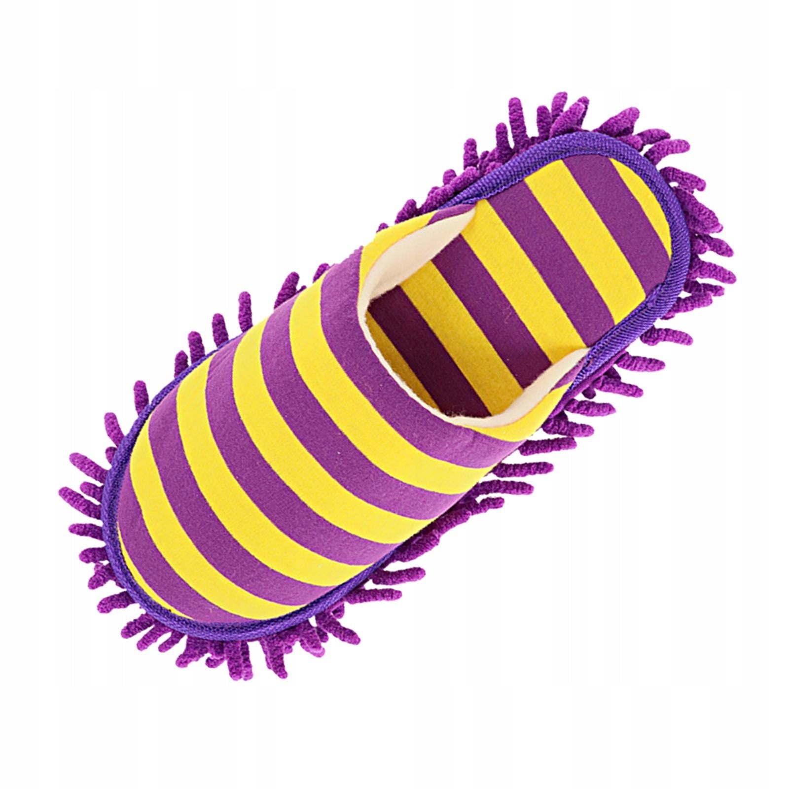 Mop Slippers Floor Cleaning Detachable Chenille Dust Cleaning Violet