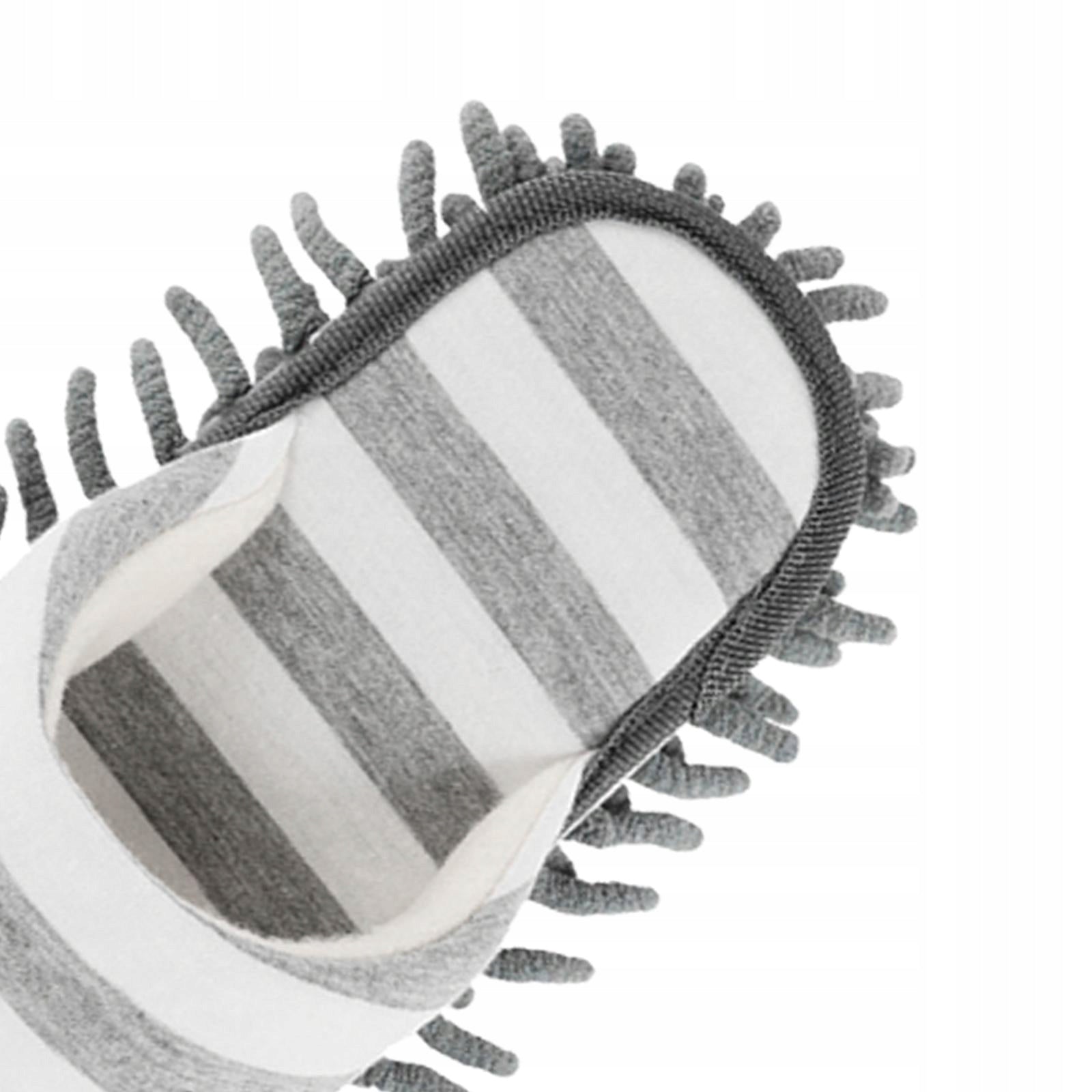 Mop Slippers Floor Cleaning Floor Slippers Reusable Microfiber Dusting Gray Packaging status original