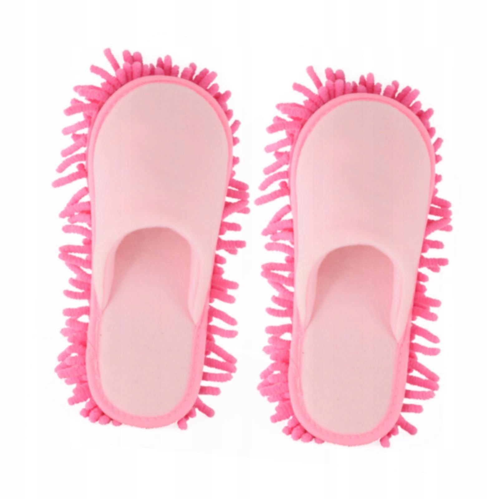 Mop Slippers, Multifunction Warm Comfortable Dusting Shoes, Floor Pink Packaging status original