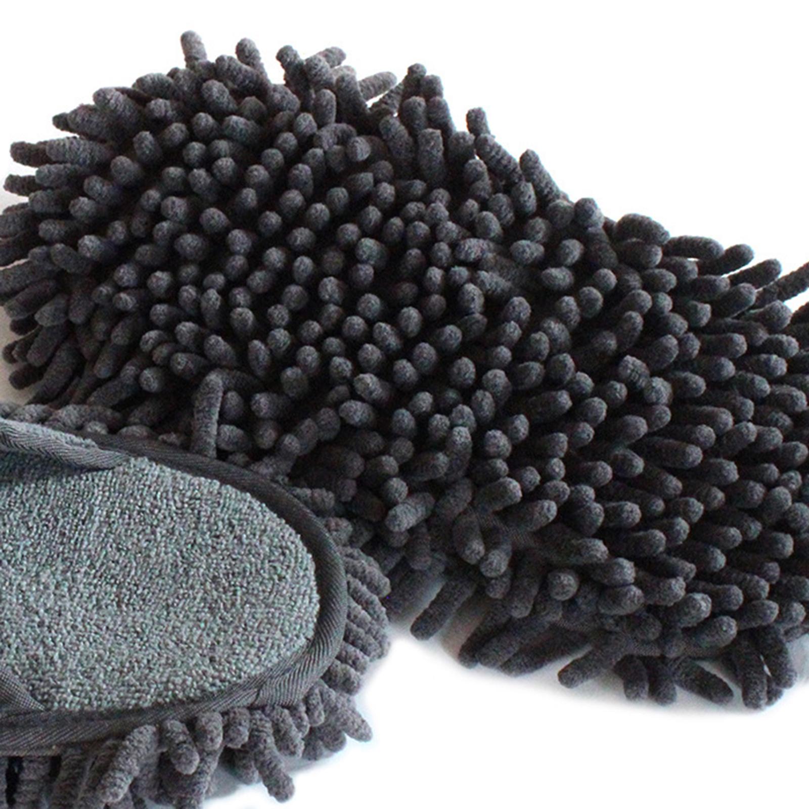 Mop Slippers Pair Reusable Portable Chenille Dust Floor Cleaner Gray Packaging status original
