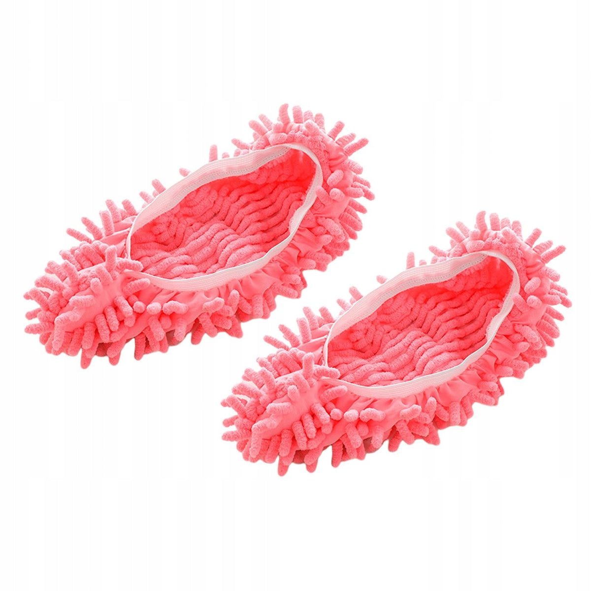 Mop Slippers Shoe Covers, Soft Microfiber Foot Dust Hair Cleaner Lazy Pink