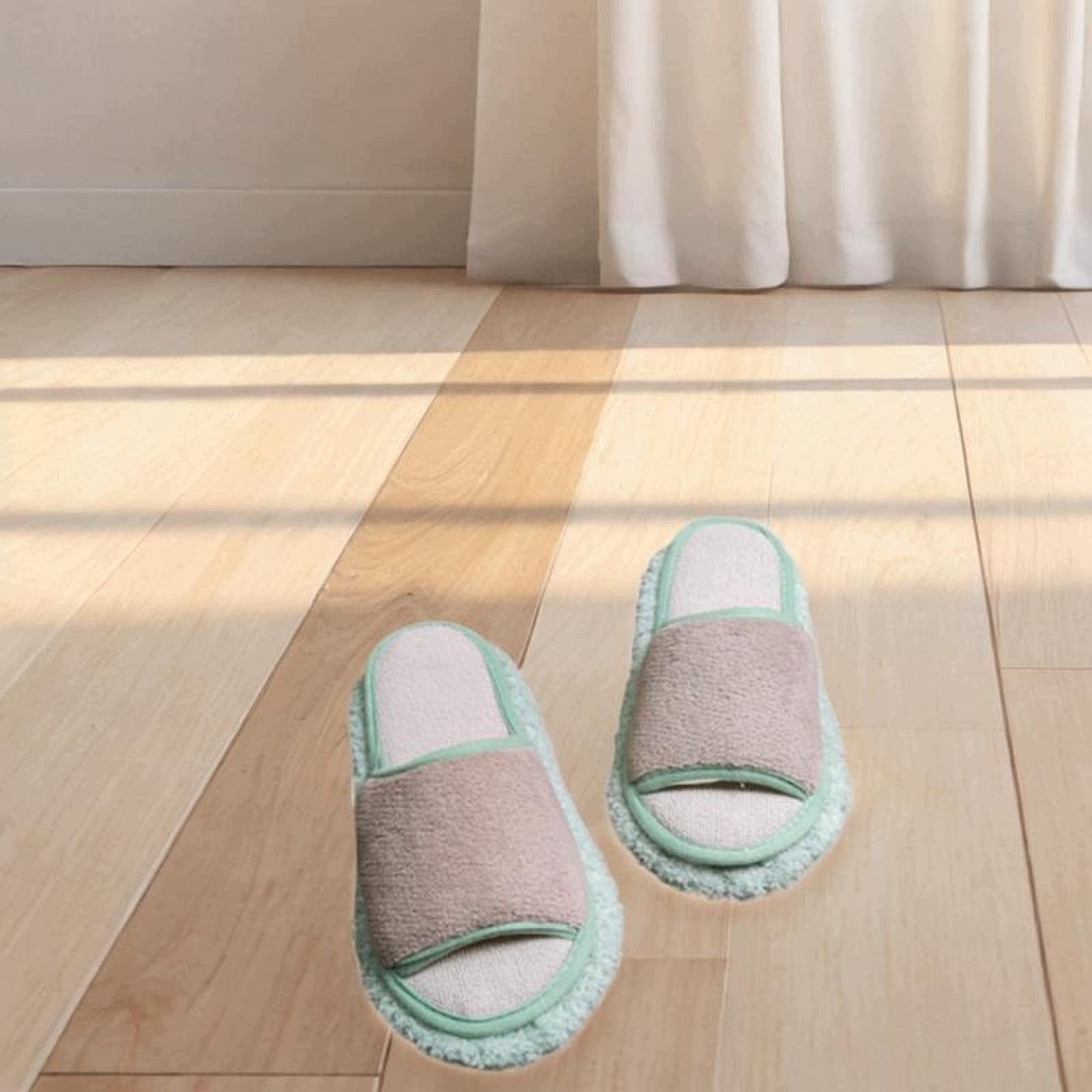 Mop Slippers Soft Mopping Slippers for Dusting Home Khaki Green 24.5cm
