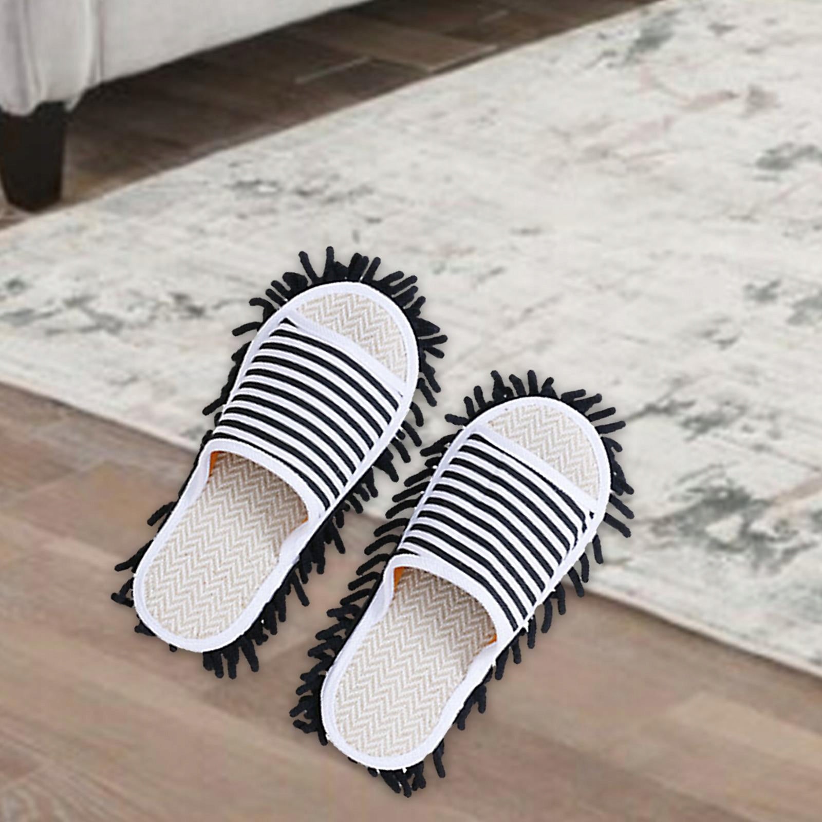 Mop Slippers Women Men Cleaning Shoes Cleaner Cleaning 35 To 38 Black Brand no brand