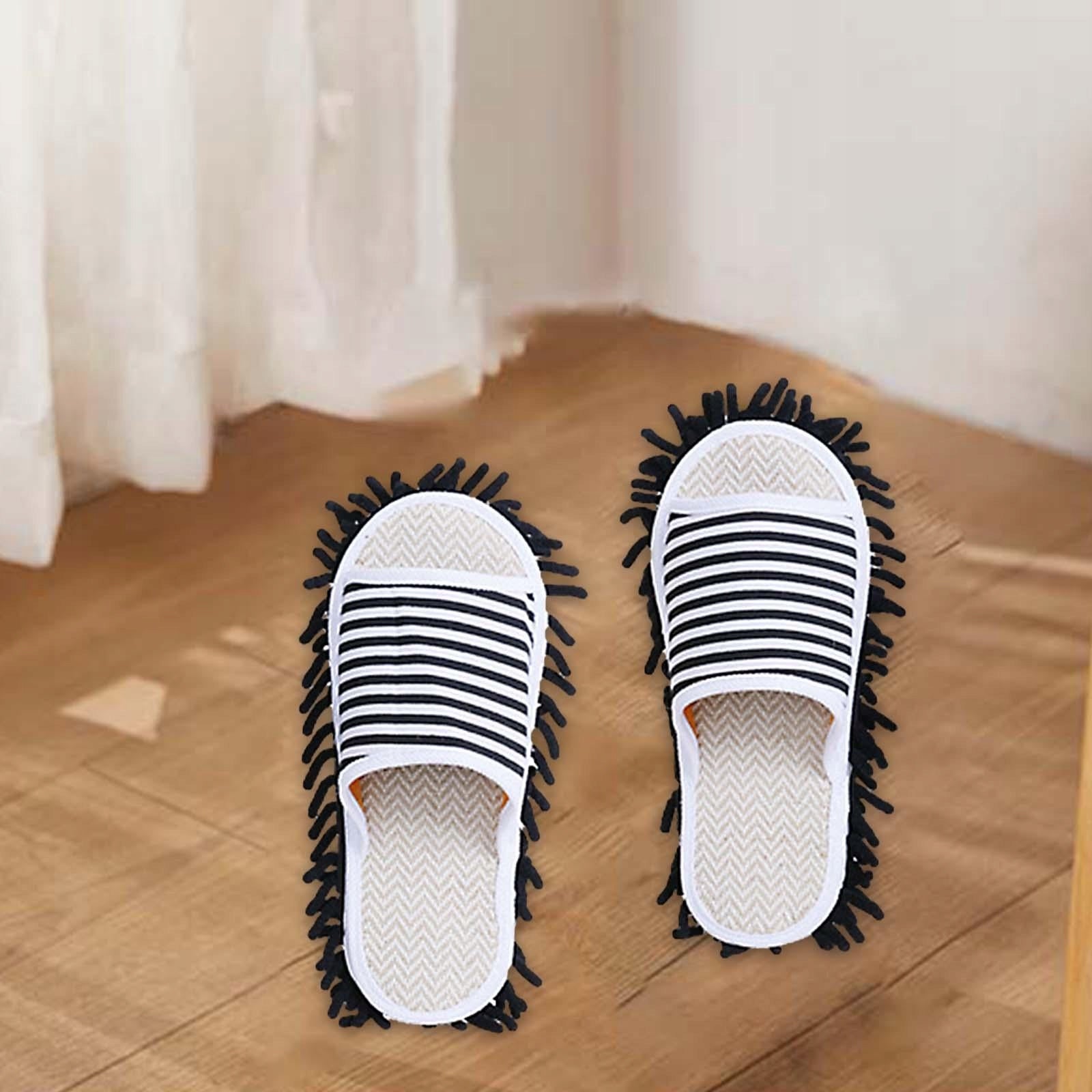Mop Slippers Women Men Cleaning Shoes Cleaner Cleaning 35 To 38 Black Packaging status original