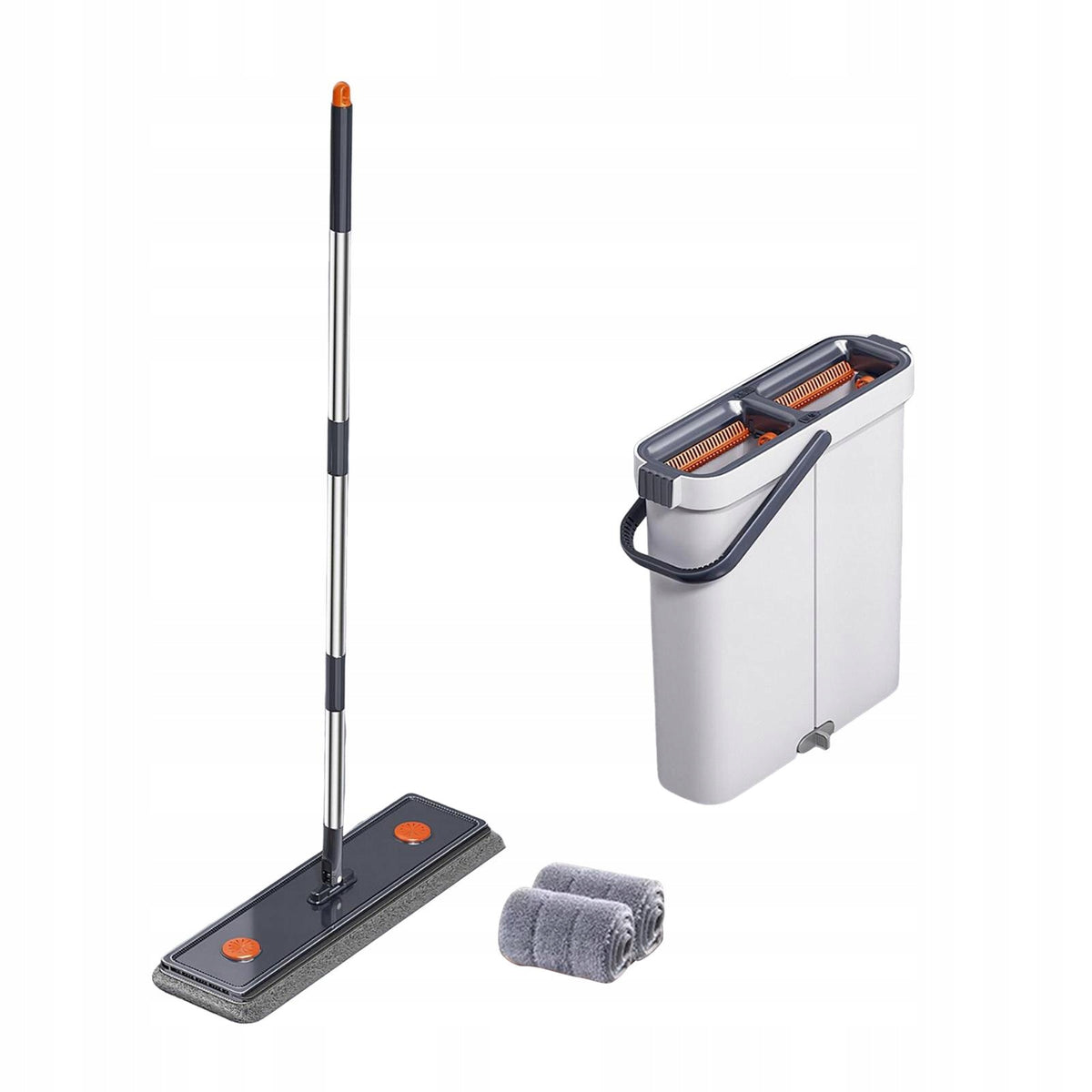 Mop and Bucket Set Lazy Mop Wet or Dry or Use Replacement Microfiber Pads Packaging status original