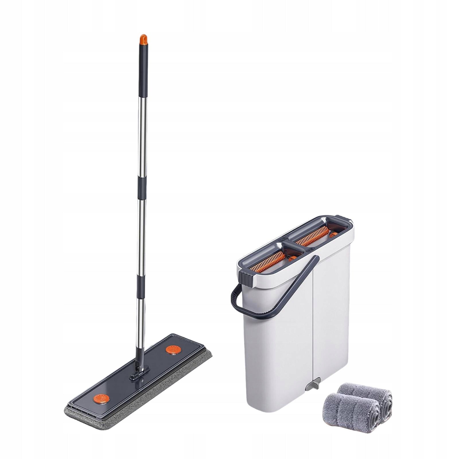 Mop and Bucket Set Lazy Mop Wet or Dry or Use Replacement Microfiber Pads