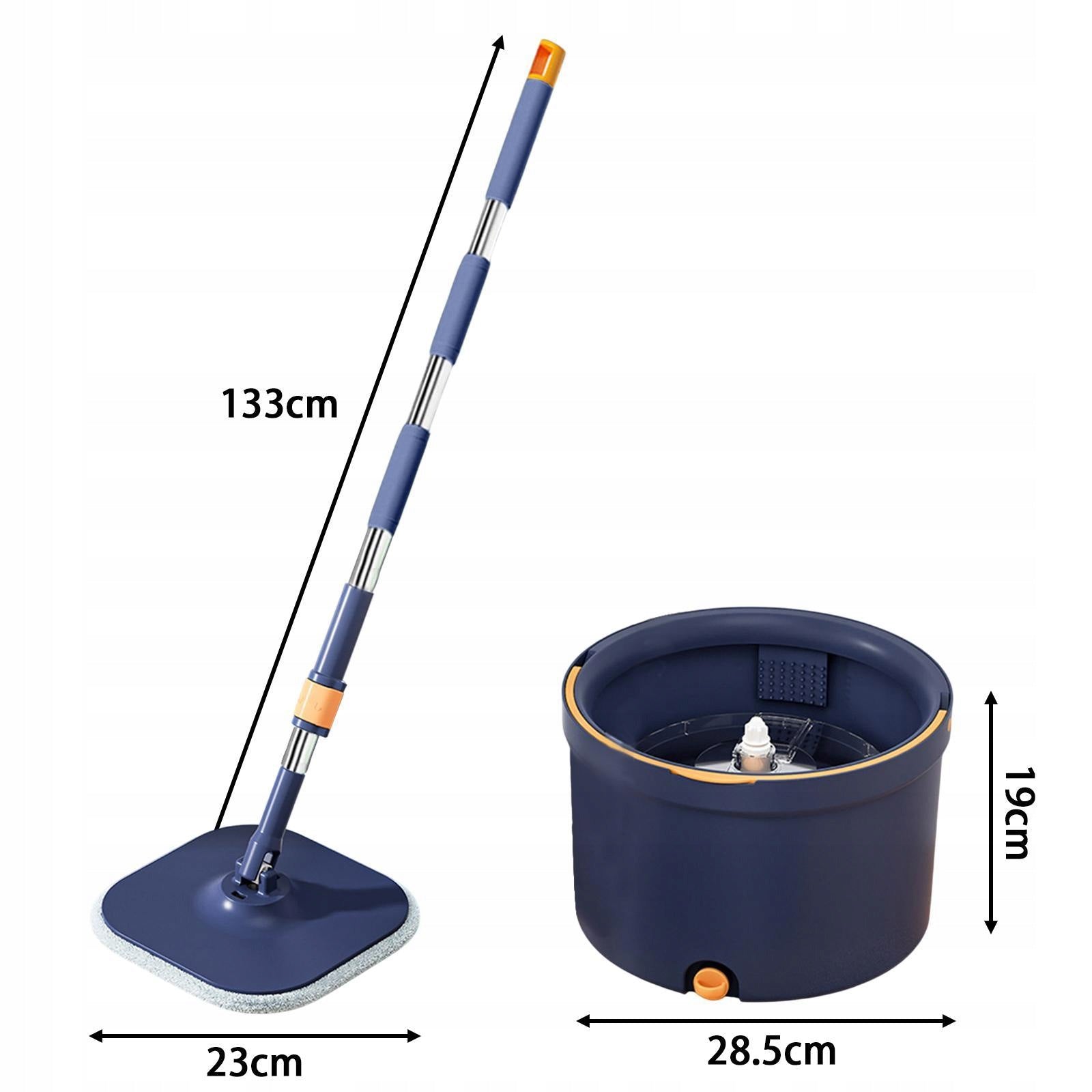 Mop and Bucket Set Reusable Flat Mop Bucket for Kitchen Home Flooring Blue Packaging status original