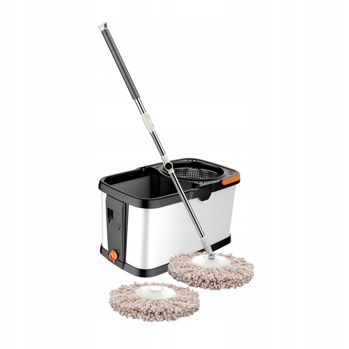 Mop and Bucket Set Rotary Mop Adjustable Handle Cleaning Tool Microfiber