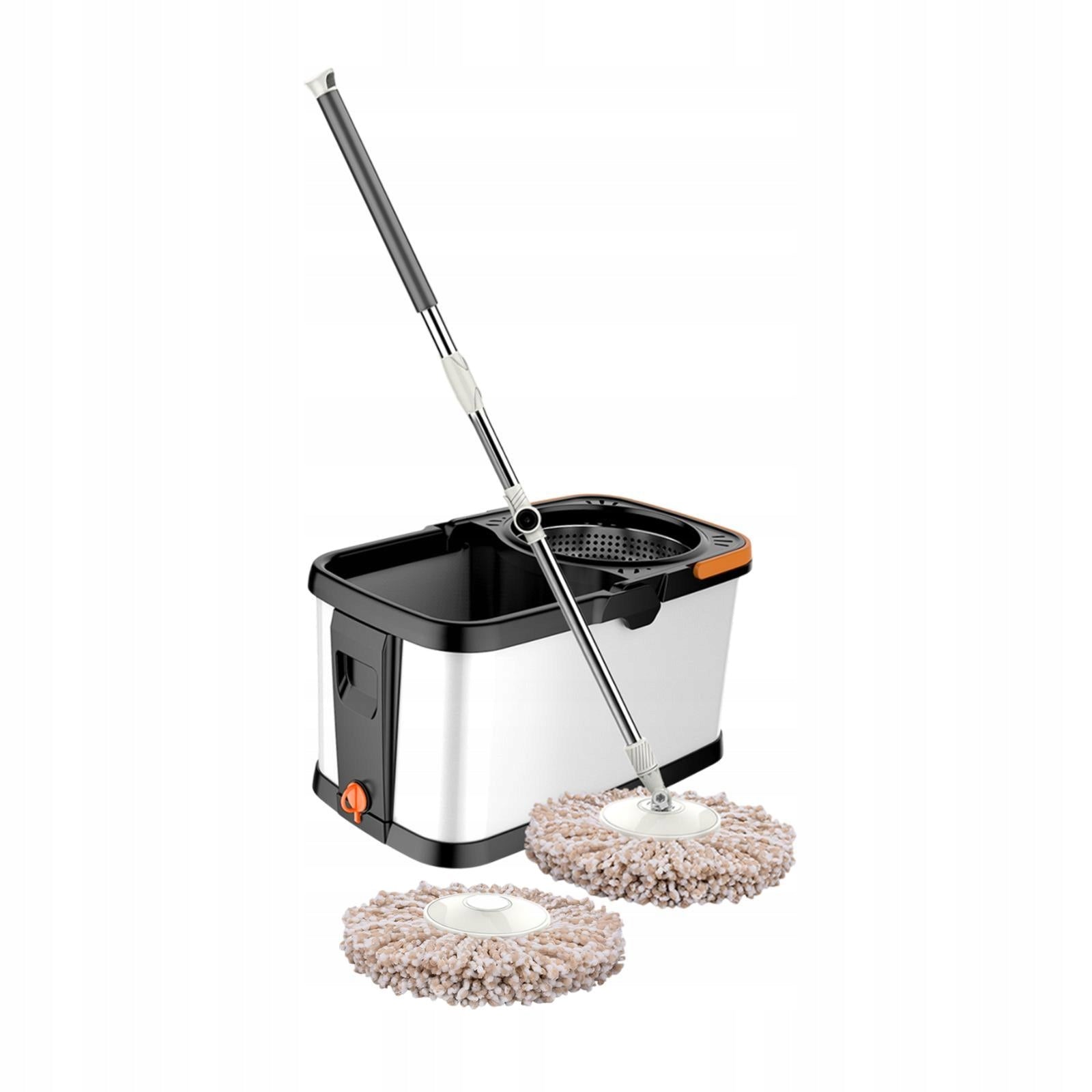 Mop and Bucket Set Rotary Mop Adjustable Handle Cleaning Tool Microfiber