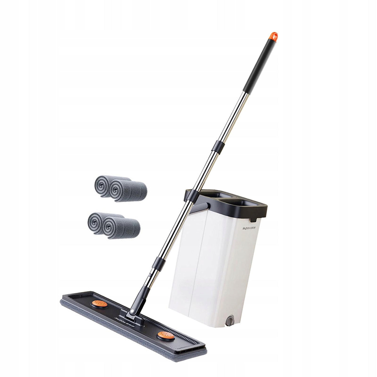 Mop and Bucket with Wringer Set Flat Mop for Hardwood Tile Wall 33cm 4 pads Brand no brand