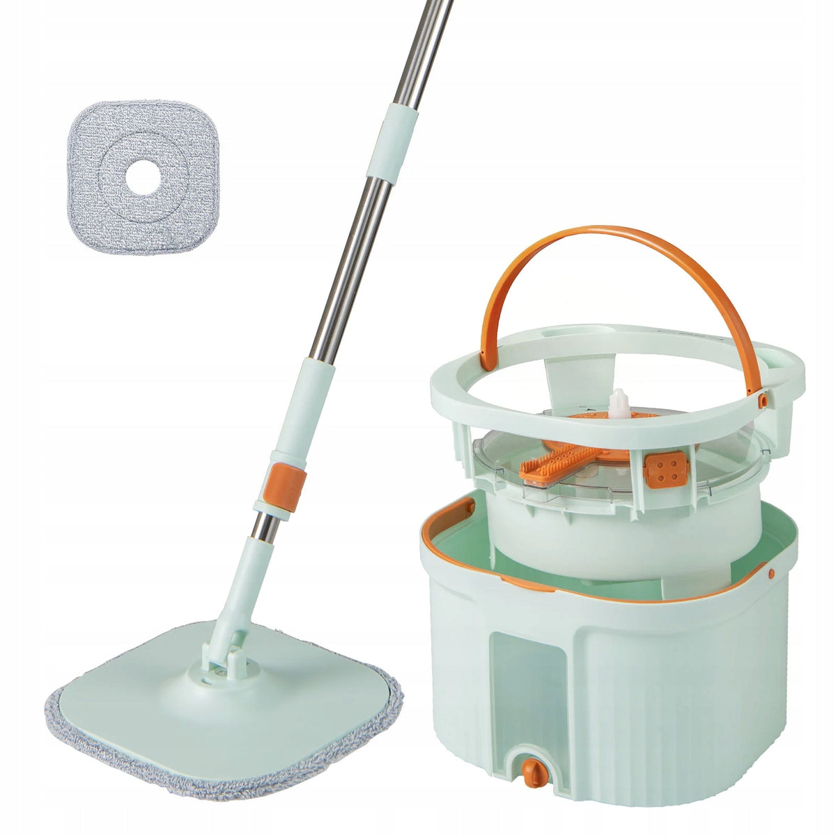 Mop with Rotating Head and Bucket with Water Separation Cleaning Mop