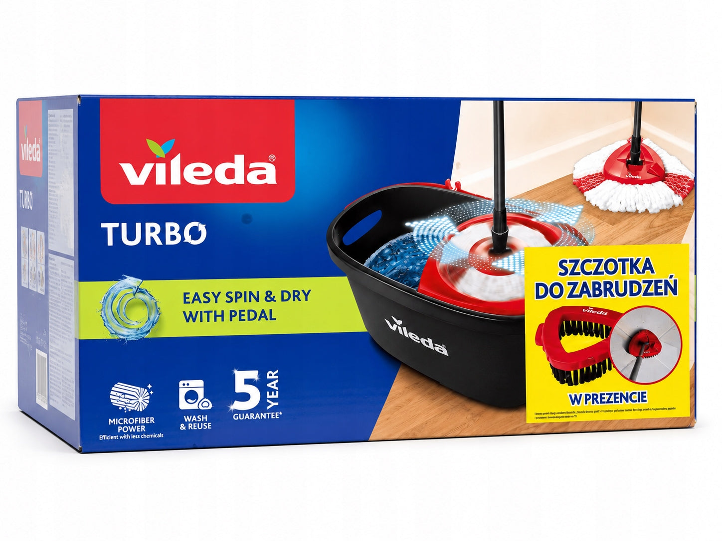 Mop with bucket Vileda Turbo Easy Spin & Dry with pedal +brush for