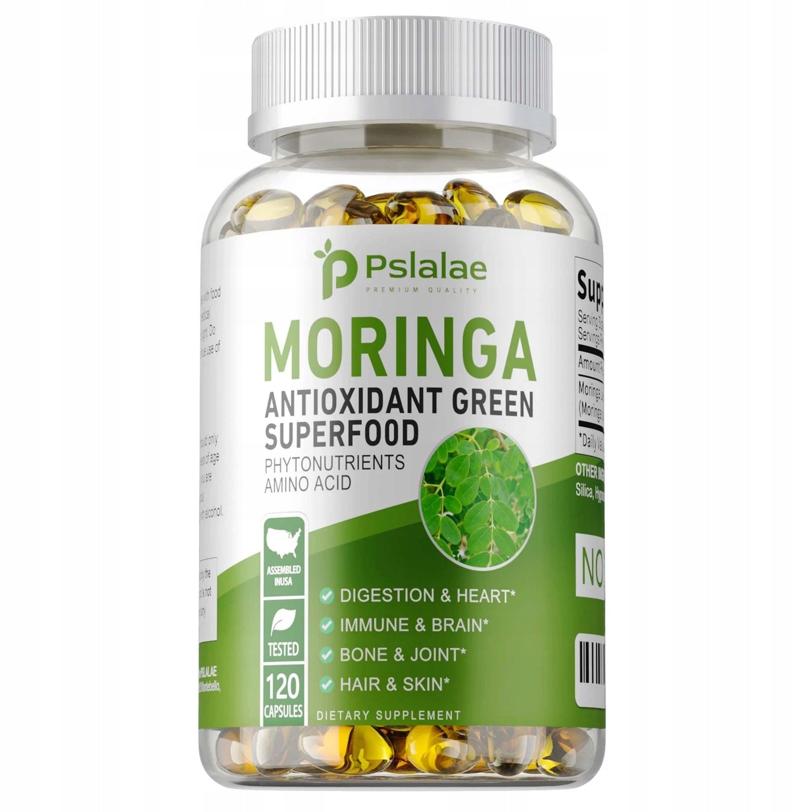 Moringa capsules 1000 mg – 100% pure, natural superfood, antioxidant