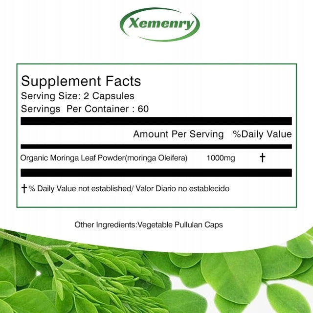 Moringa leaf 500 mg – antioxidant, metabolism, immune support... Expiration date at least 1 year from the date of purchase