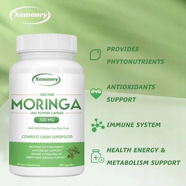 Moringa leaf 500 mg – antioxidant, metabolism, immune support... Packaging status original