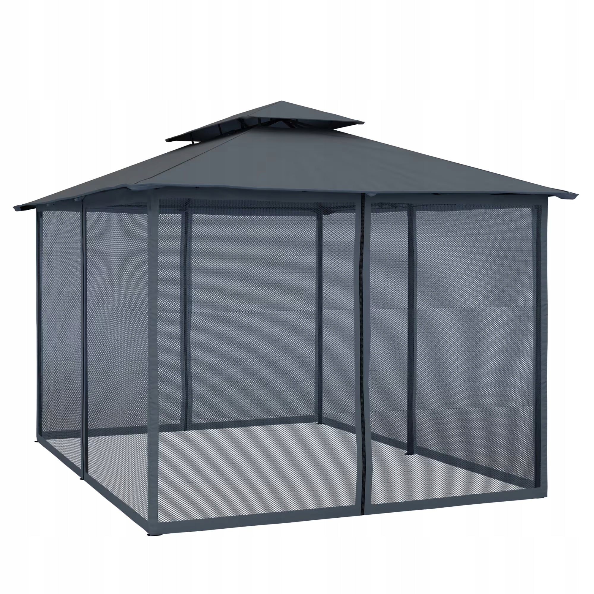 Mosquito Net Wall Set for Comfort Pavilion 4x3m ANTHRACITE 6 pcs. Length 4 m