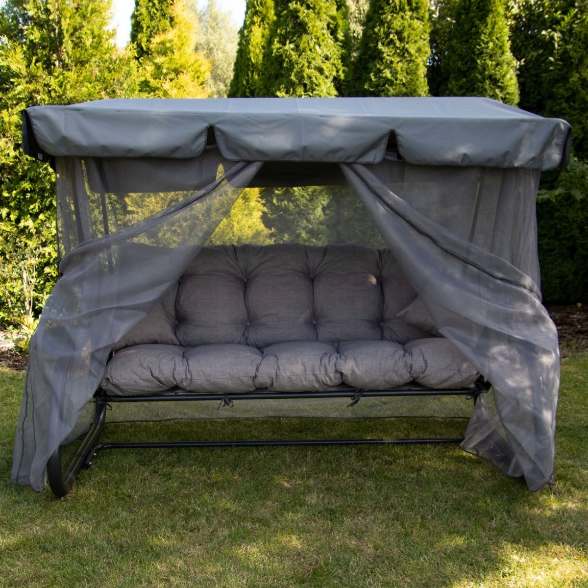 Mosquito Net for Garden Swing PRESIDENT color Grey Seat width 160 cm