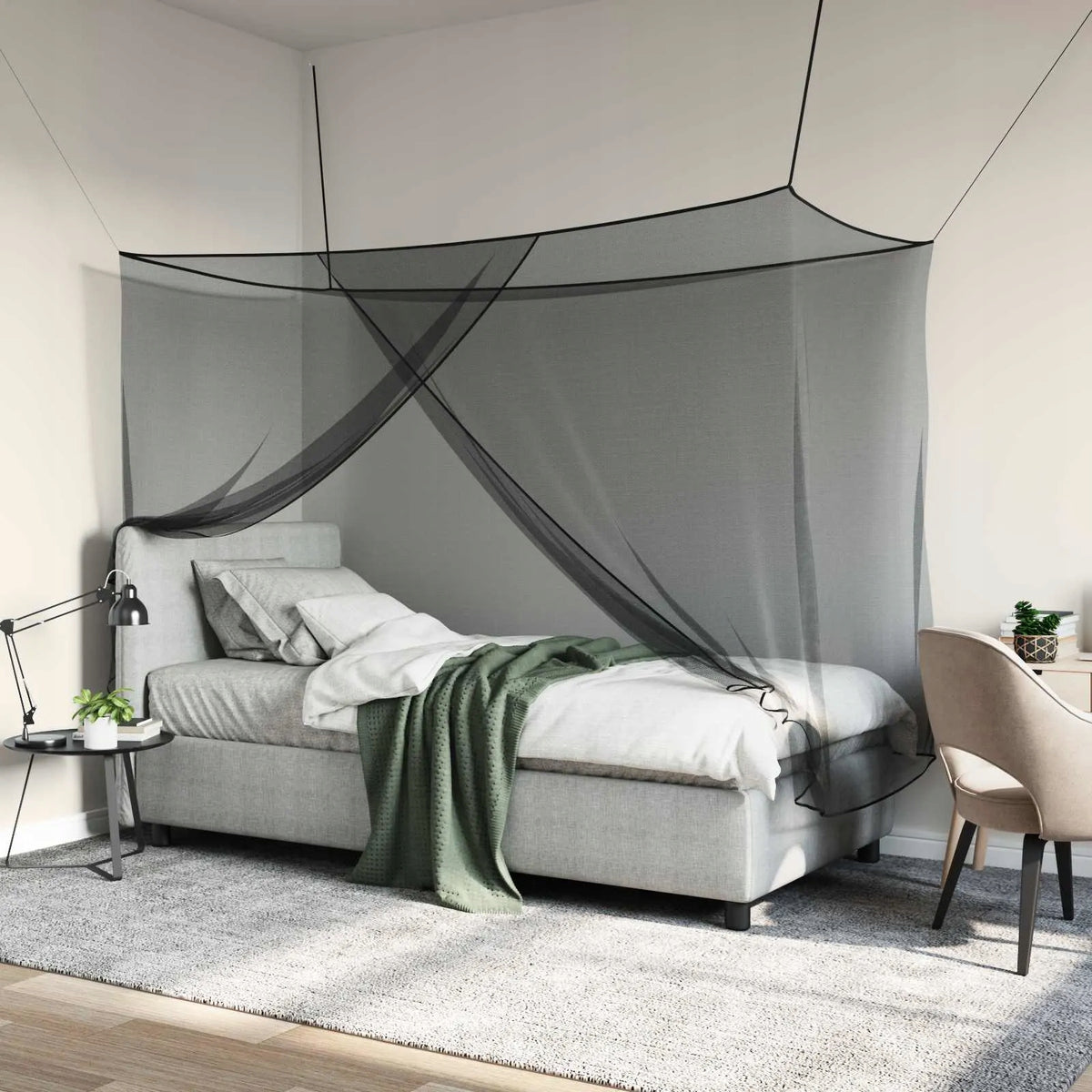 Mosquito net for bed 156 mesh Black Polyester Manufacturer code 42033565