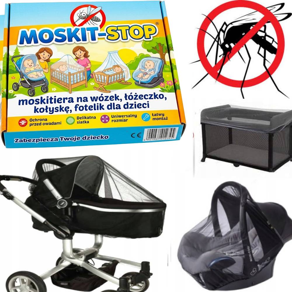 Mosquito net for stroller gondola stroller cradle RUBBER black DARKENS