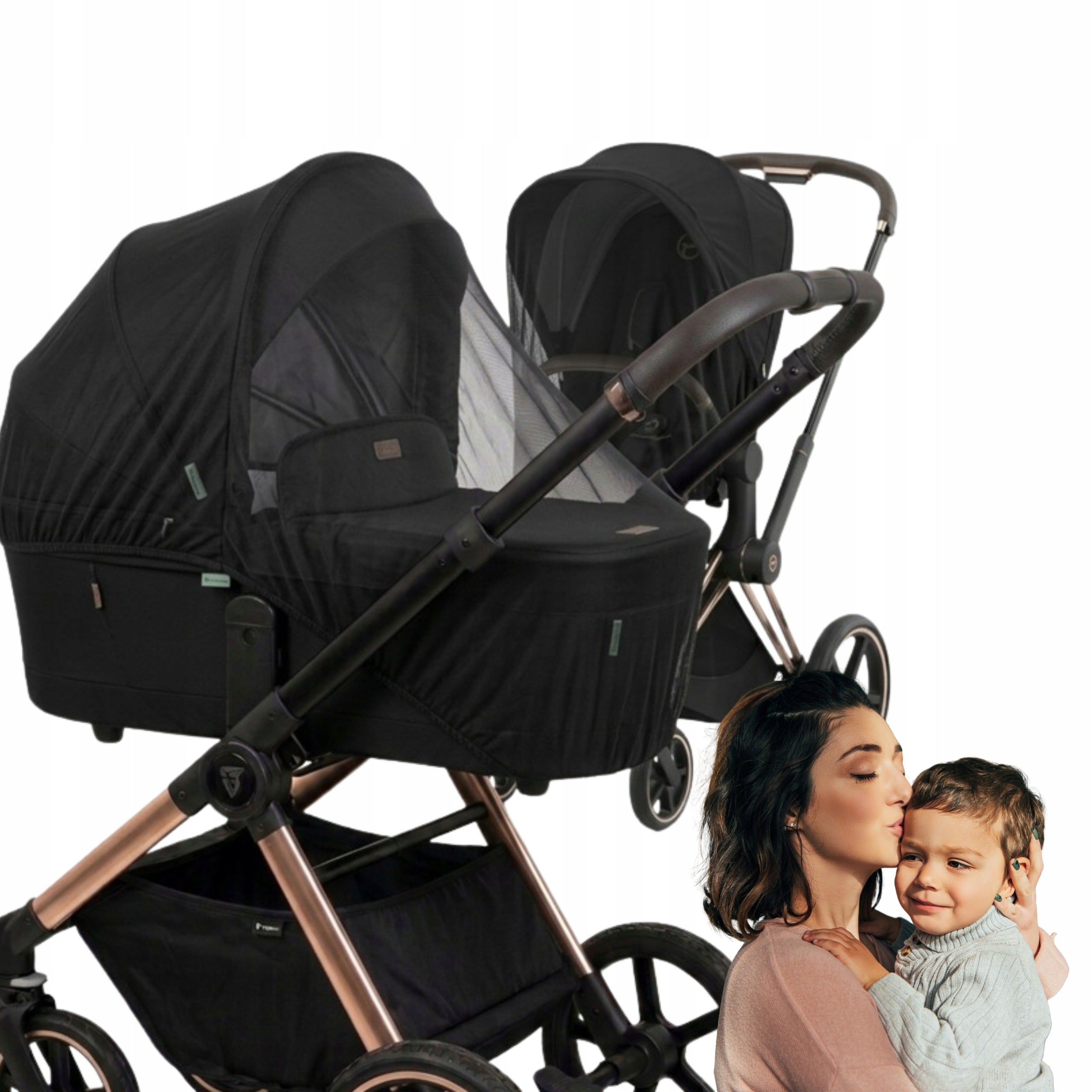 Mosquito net for stroller gondola universal black UV protection JOYBI