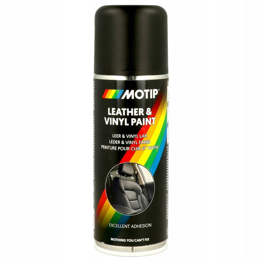 Motip lakier do malowania skóry kierownicy tapicerki czarny spray 200 ml