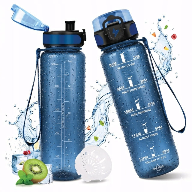 Motivational Bottle 500ml Bottle Tritan Airtight Mouthpiece Filter BPA Free