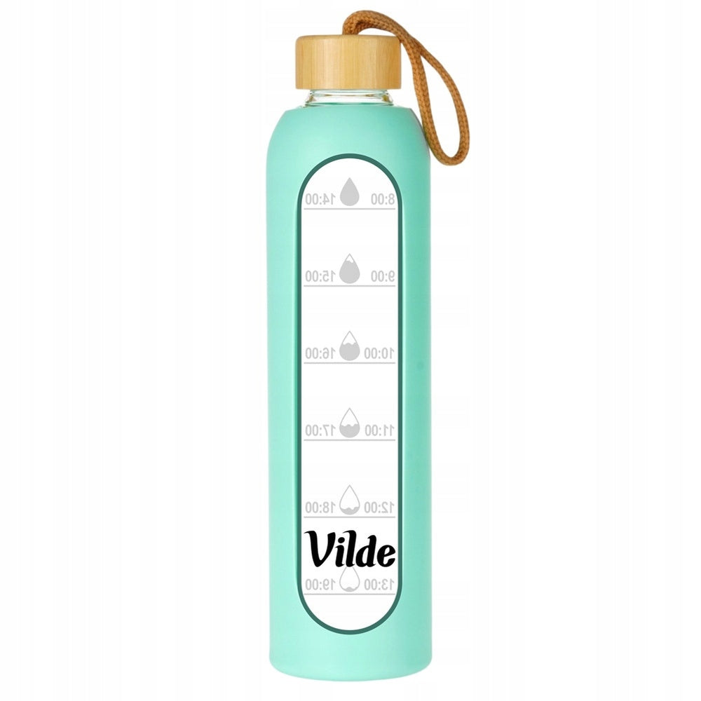 Motivational Water Bottle Glass Drinks Silicone Large Mint Water Bottle 1L Packaging status original