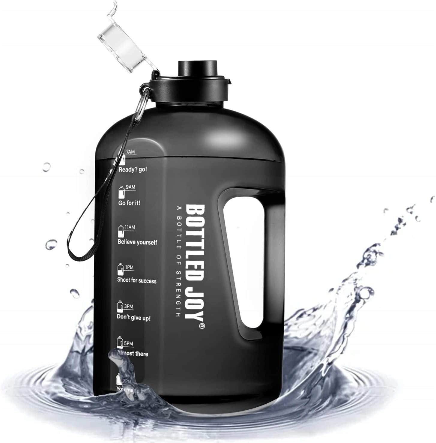 Motivational Water Drinking Bottle with Straw 2,5L