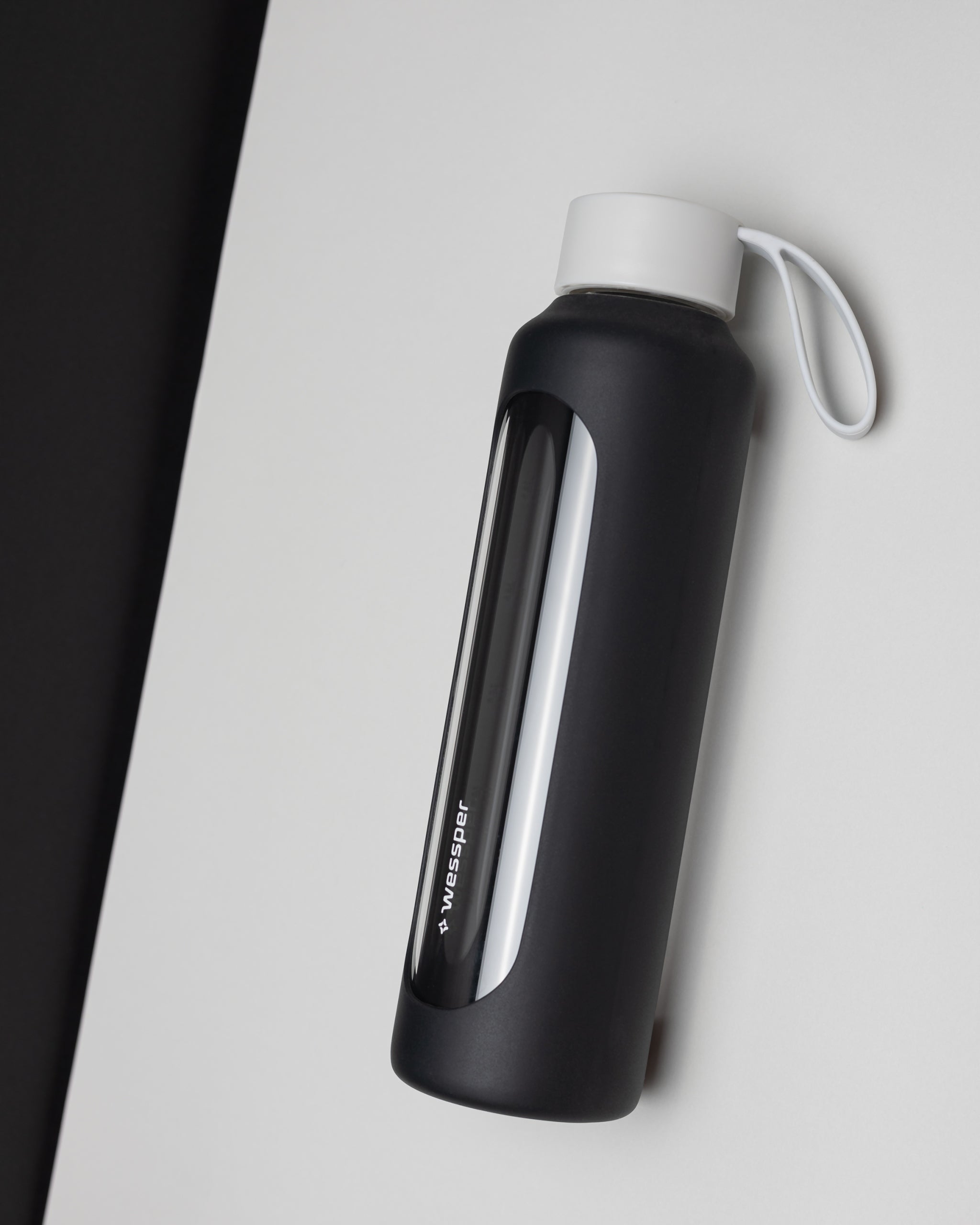 Motivational glass water bottle 0,5 l Wessper B1 BOROSILICATE Black Volume 500 ml