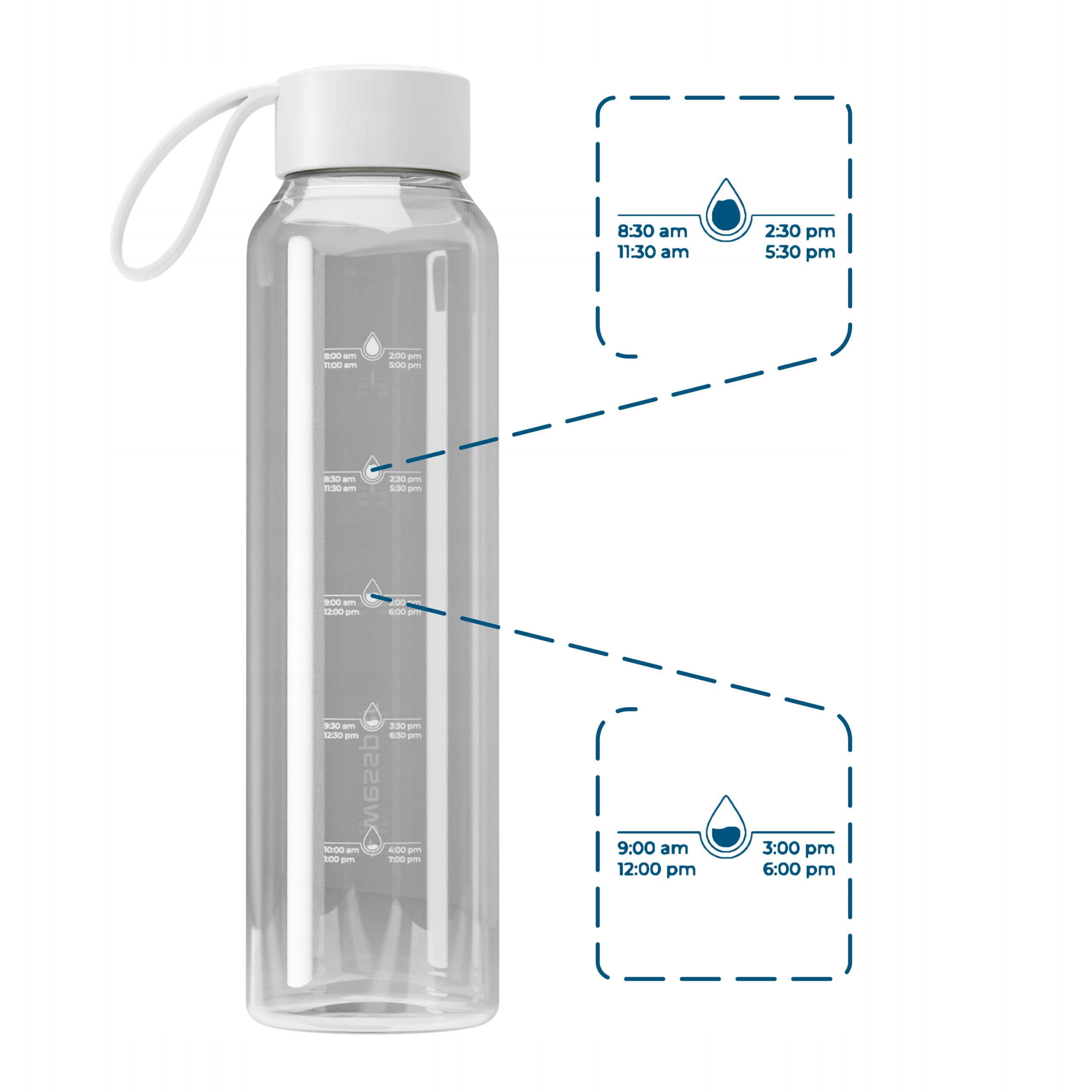 Motivational glass water bottle 0,5 l Wessper B1 BOROSILICATE Volume 500 ml