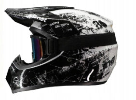 Motocross Helmet Full-Face Set - Off-Road Goggles + Gloves Size L/XL