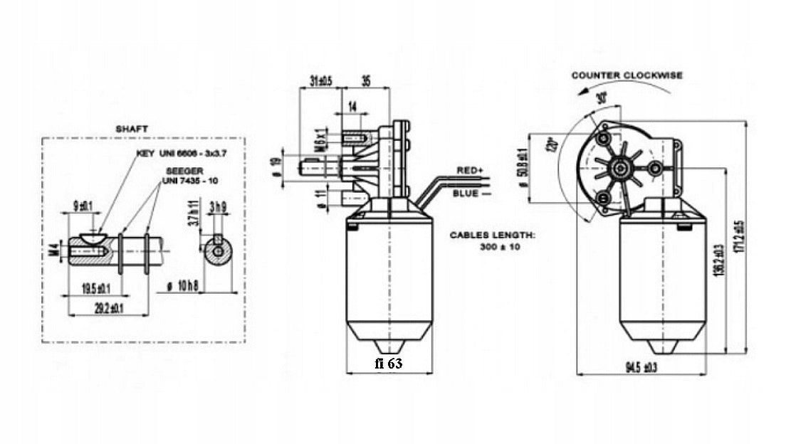 Motor BESTER Lincoln Esab wire feeder migomat 24V DC 30W Manufacturer code Elvi - wzmocniony