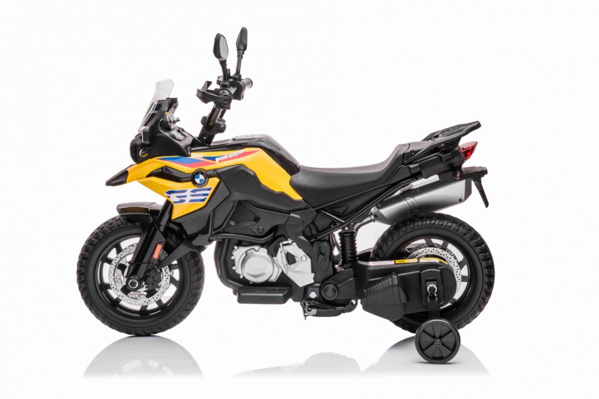 Motor BMW F850 GS for children's battery Yellow + Auxiliary wheels + Audio Brand Ramiz