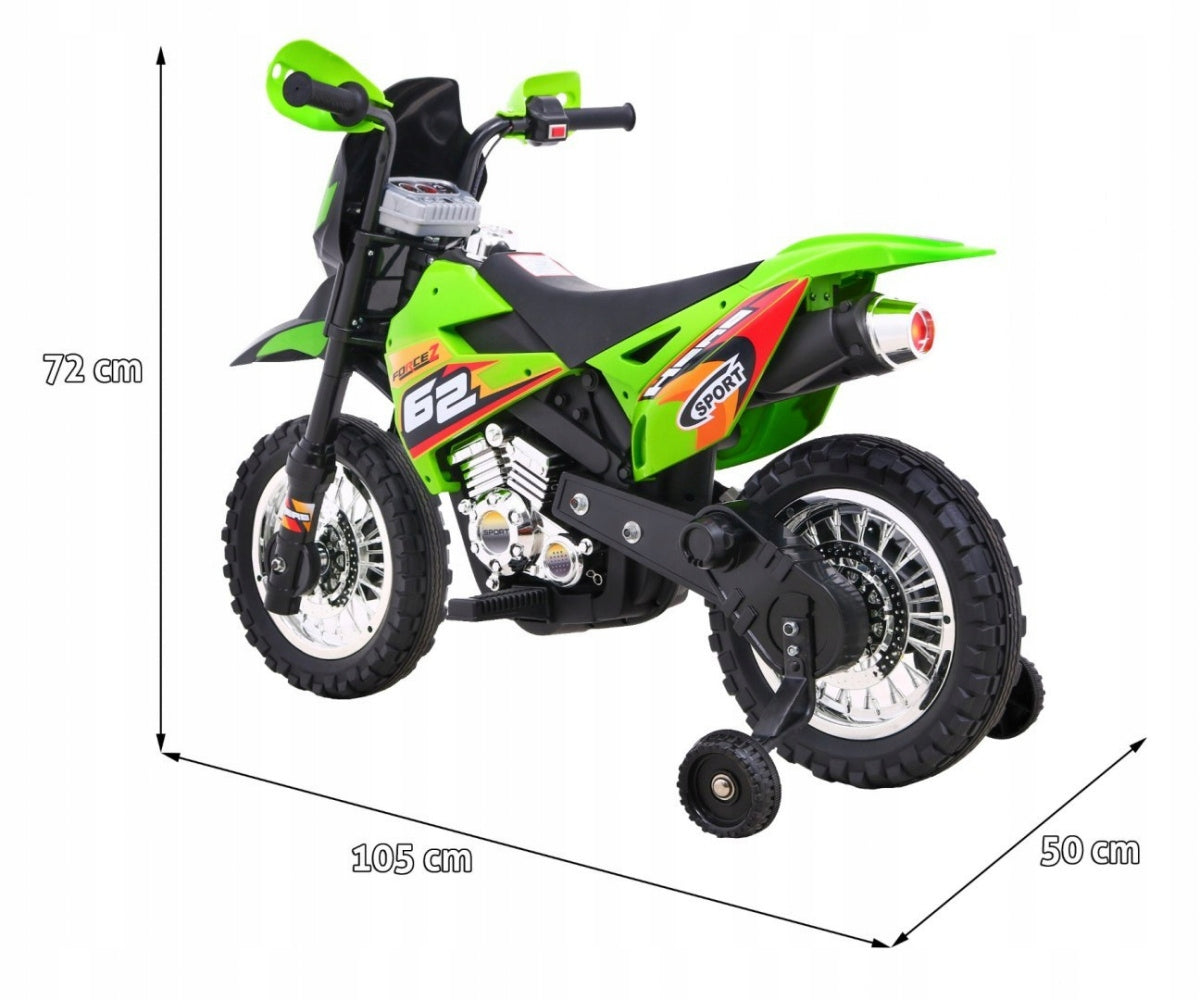 Motor Cross for Kids Battery Operated Auxiliary Wheels LED Sounds Brand Super-Toys