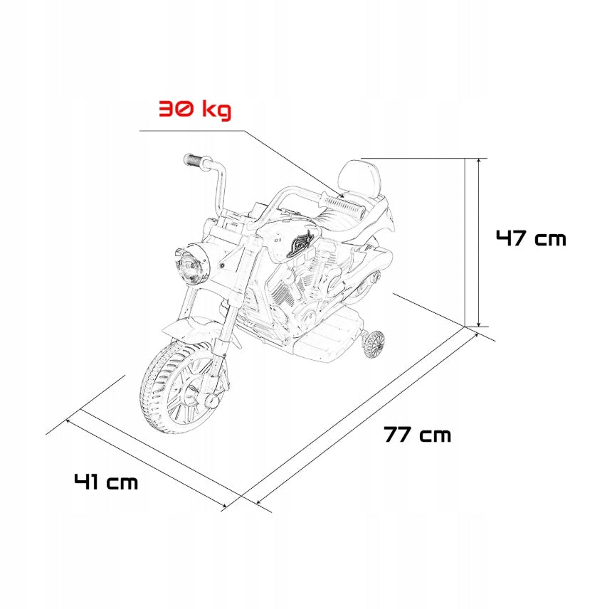 Motor For Battery Harley Motor 30W 6V4,5AH Light Melodie Blue Maximum speed 3 km/h