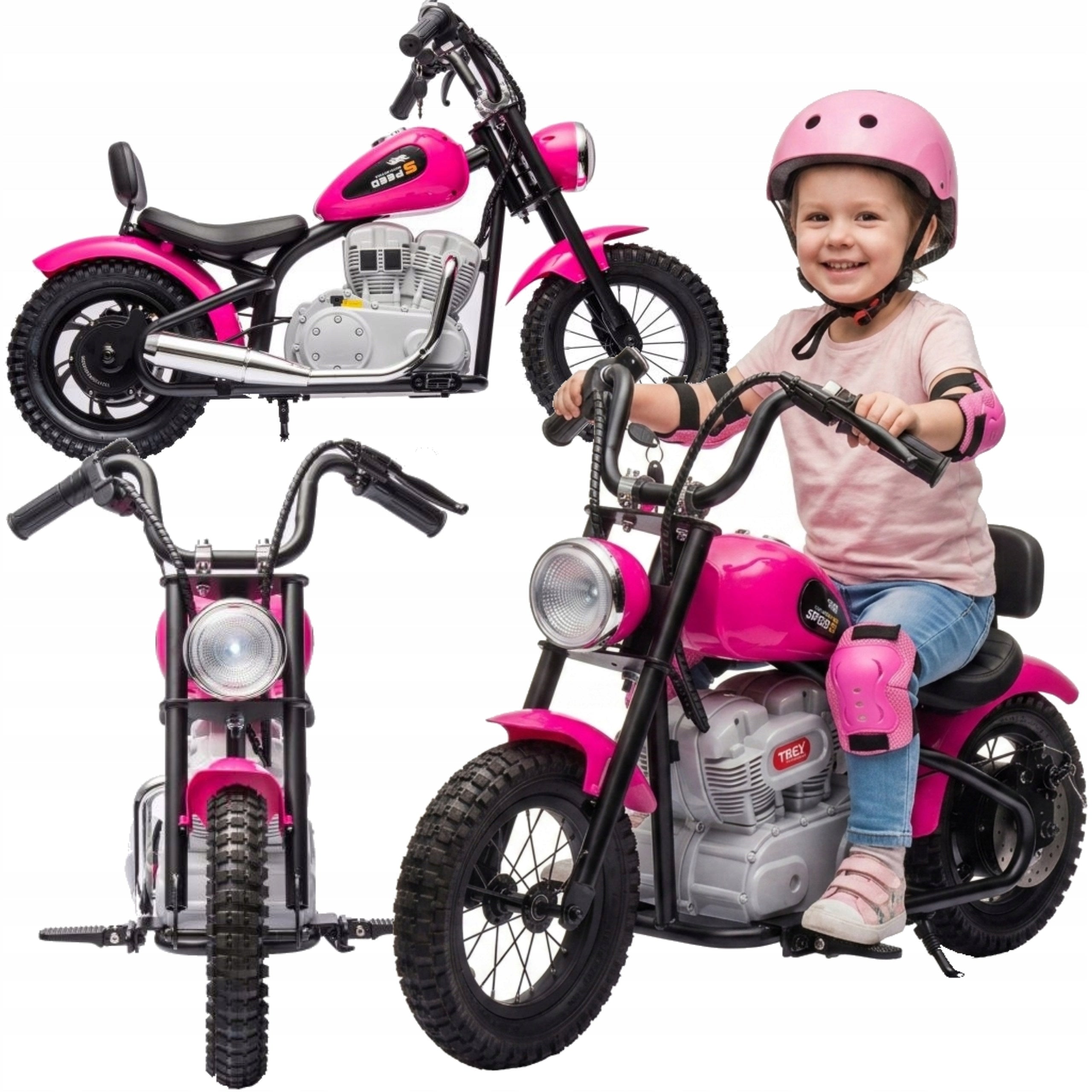 Motor For Children's Battery 36V Pumped Wheels Disc Brake Pink